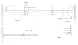 Montering Contur i skinnesystem S24 direkte til vegg