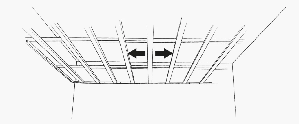 Montering Designpanel Lekt av stål (P45-S25) Himlingsinndeling