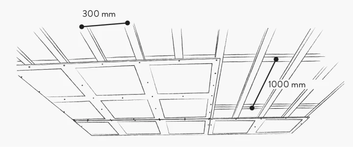 Montering Designpanel lekt av tre avstand