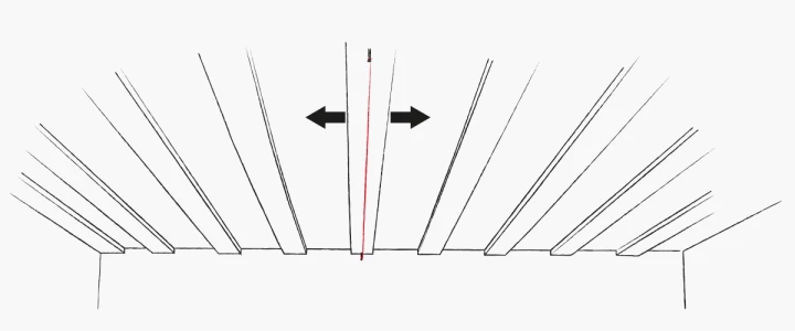 Montering Designpanel lekt av tre himlingsinndeling og lekter