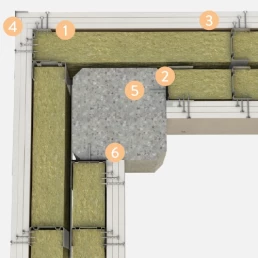 W115.13 Tre lag Veggtilslutning betongsøyle – A